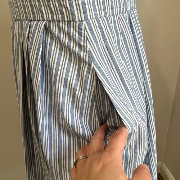 Jones New York Blue White Striped Cotton Shirt Dress Size 8 Pockets - Picture 5 of 8
